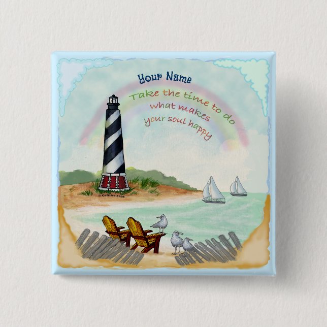 Destiny Lighthouse  2 Inch Square Button (Front)