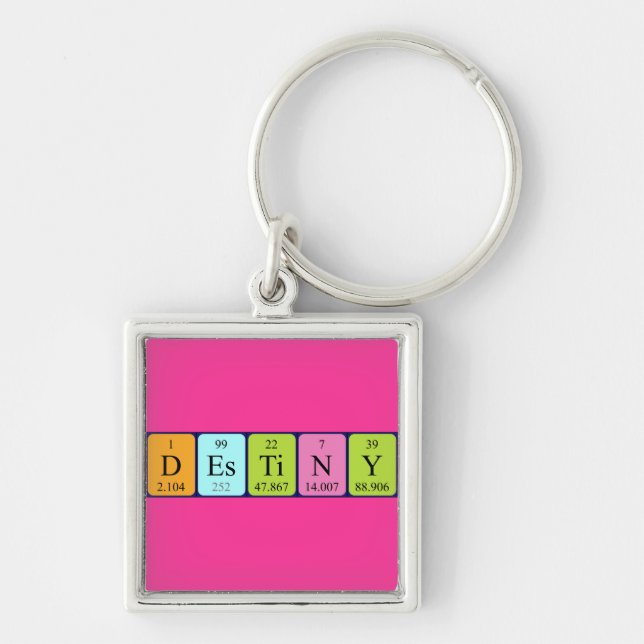 Destiny periodic table name keyring (Front)