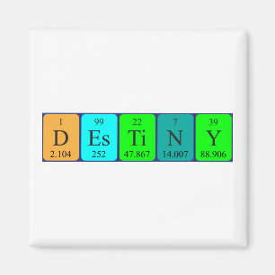 Destiny periodic table name magnet