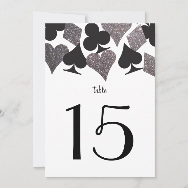 Destiny Vegas Wedding Reception Table Number Card (Front)