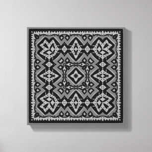 Destressed Abstract original black and grey tile  Canvas Print