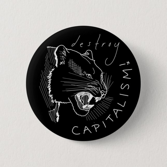 Destroy Capitalism! 2 Inch Round Button (Front)