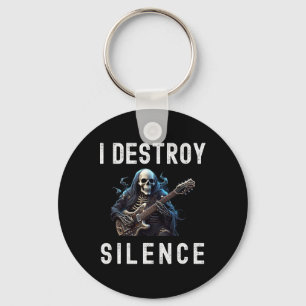 Destroy Silence Ghost Guitar Funny Guitar  Keychain