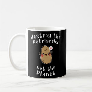 Destroy The Patriarchy Cute Feminist Potato Climat Coffee Mug