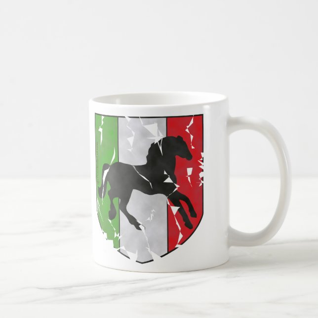 Destroyed Looking Italian Crest With Horse Coffee Mug (Right)