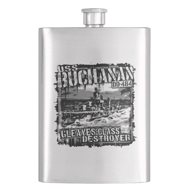 Destroyer Buchanan Hip Flask (Front)