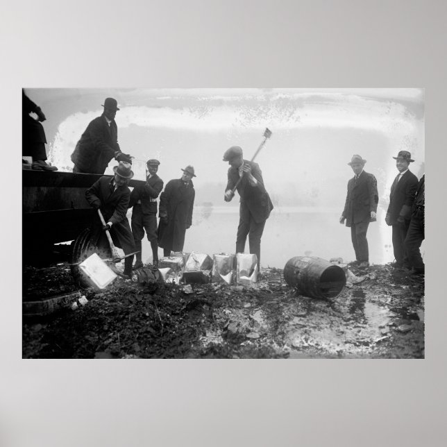 DESTRUCTION of LIQUOR by FEDERAL AGENTS  1923 Poster (Front)