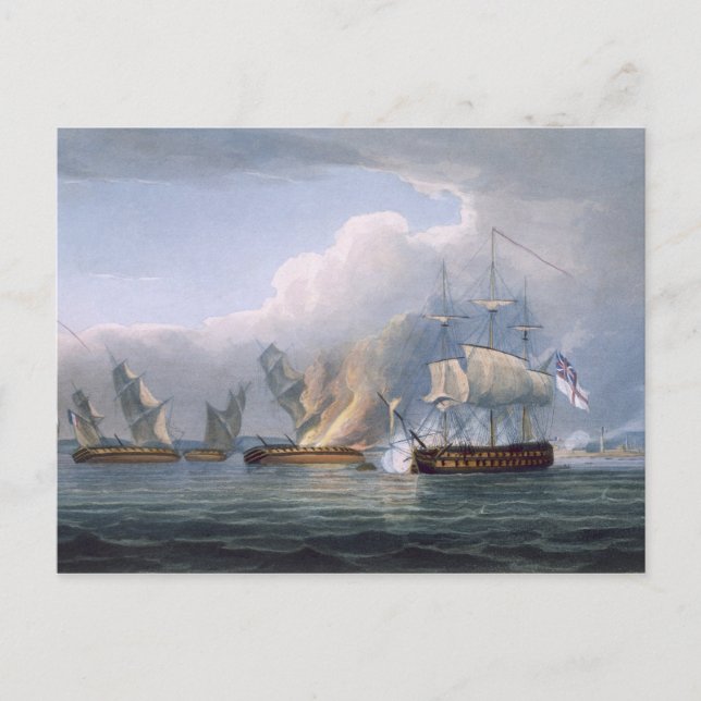 Destruction of the French Frigates L'Arianne & L'A Postcard (Front)