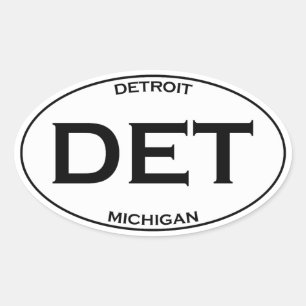 DET - Detroit Michigan Oval Sticker