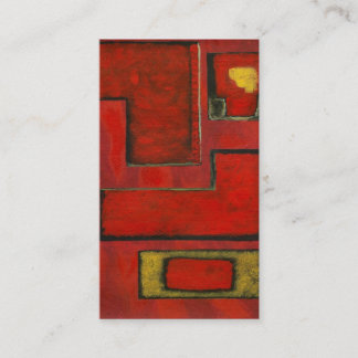 Detached Abstract Geometric Art Red Black Painting Business Card