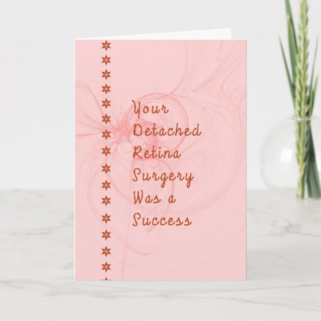 Detached Retina Surgery Card in Light Rosie Pink (Front)