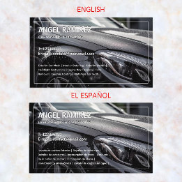 Détail de la voiture Carte de visite espagnol bili