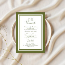 Détail de mariage Old Money vert olive encart