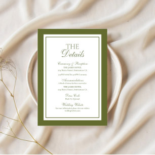 Détail de mariage Old Money vert olive encart