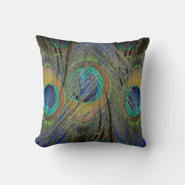 Détail de plume de paon sur des coussins de (Recto)