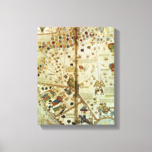 Detail from a Catalan World Map Canvas Print