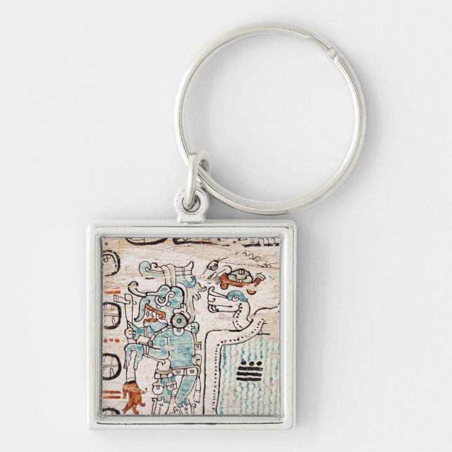 Detail from a Mayan codex Keychain (Front)