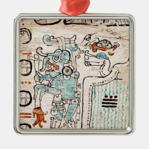Detail from a Mayan codex Metal Ornament