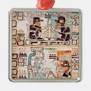 Detail from a Mayan codex Metal Ornament