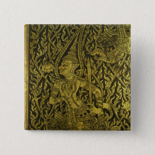 Detail from a Thai cabinet 2 Inch Square Button