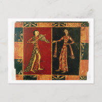 Detail from a wedding chest depicting a musician a