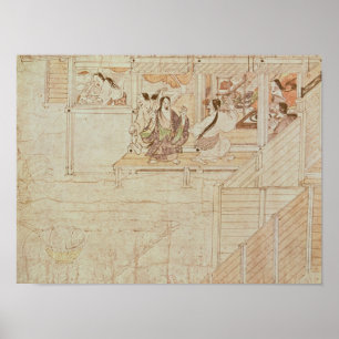 Detail from Shigisan Engi Emaki, Kamakura Period Poster