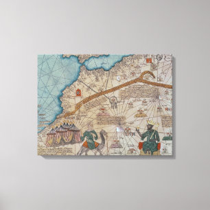 Detail from the Catalan Atlas, 1375 Canvas Print