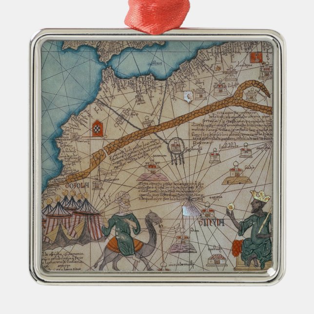 Detail from the Catalan Atlas, 1375 Metal Ornament (Front)