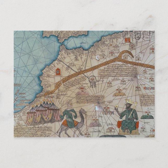Detail from the Catalan Atlas, 1375 Postcard (Front)