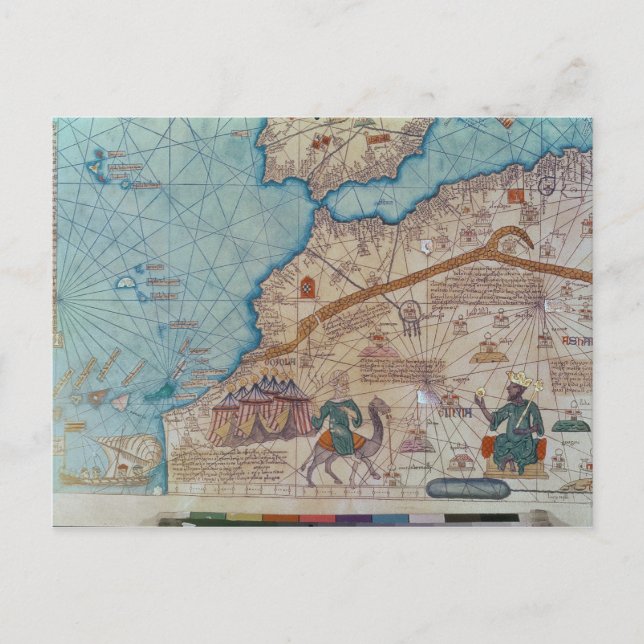 Detail from the Catalan Atlas, 1375 Postcard (Front)