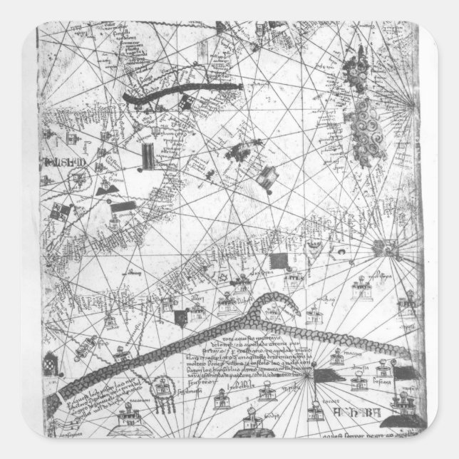 Detail from the Catalan Atlas, 1375 Square Sticker (Front)