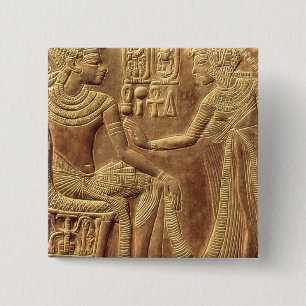 Detail from the Golden Shrine of Tutankhamun 2 Inch Square Button