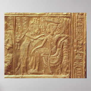 Detail from the little shrine of Tutankhamun Poster