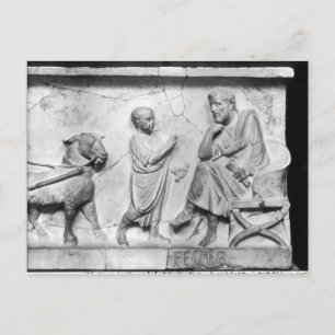 Detail from the sarcophagus of Cornelius Postcard