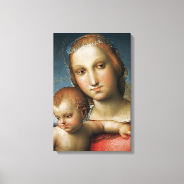 Detail from <Virgin and Child> Attributed to Rapha Canvas Print (Front)