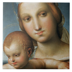 Detail from <Virgin and Child> Attributed to Rapha Tile