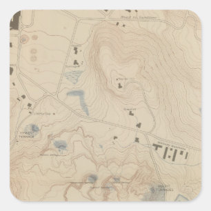Detail Map of Mammoth Hot Springs Square Sticker