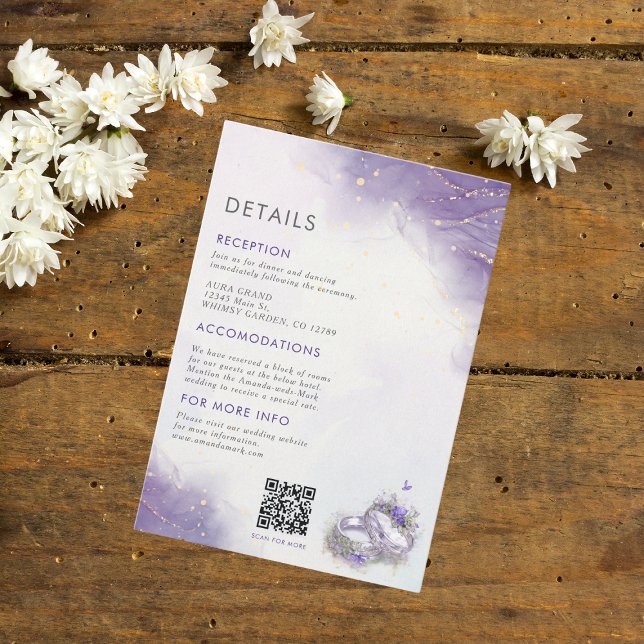 Détail moderne de la Faire-part de mariage Lilac (Créateur téléchargé)