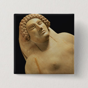 Detail of a female sarcophagus from Cadiz, 5th-4th 2 Inch Square Button