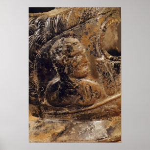 Detail of a gladiator's mask poster