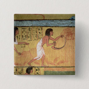 Detail of a harvest scene on the East Wall 2 Inch Square Button