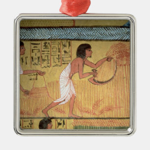 Detail of a harvest scene on the East Wall Metal Ornament