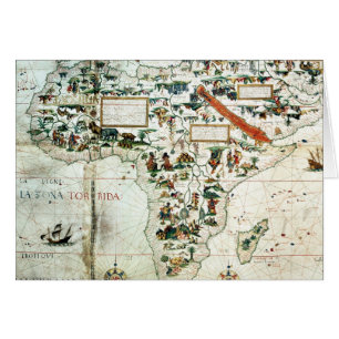 Detail of a map of the world showing Africa