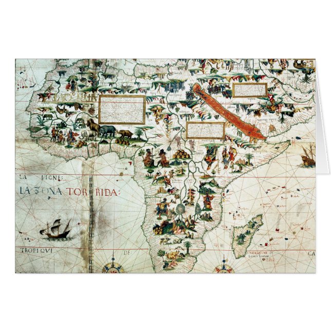 Detail of a map of the world showing Africa (Front Horizontal)