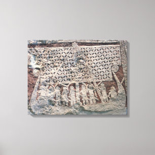 Detail of a picture stone depicting a Viking Canvas Print