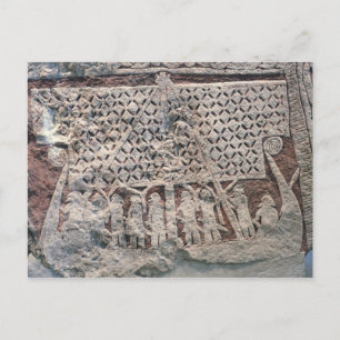 Detail of a picture stone depicting a Viking Postcard