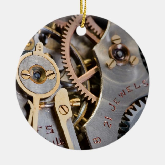 Detail of a pocket watch ceramic ornament (Front)