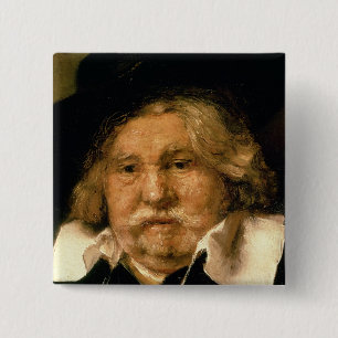 Detail of a Portrait of an old man, 1667 2 Inch Square Button