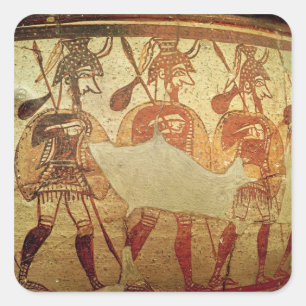 Detail of a red figure krater square sticker