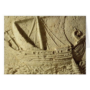 Detail of a relief of a boat, from a sarcophagus